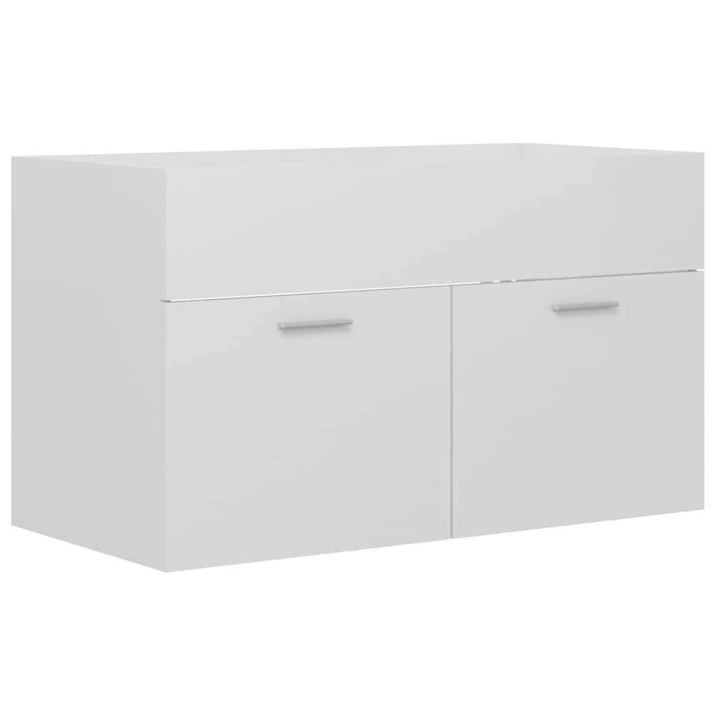 2-tlg. Badmöbel-Set Schwarz Holzwerkstoff