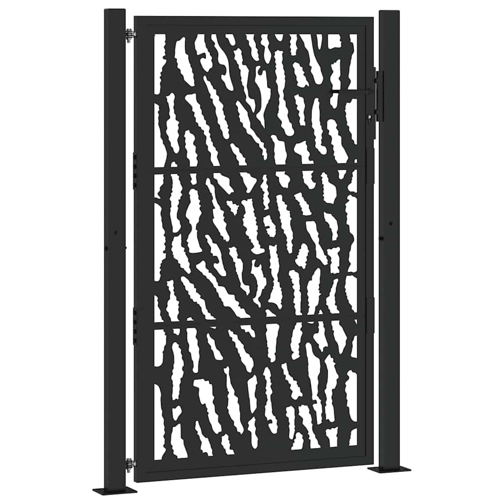Gartentor Schwarz 100x100 cm Stahl Lichtdesign