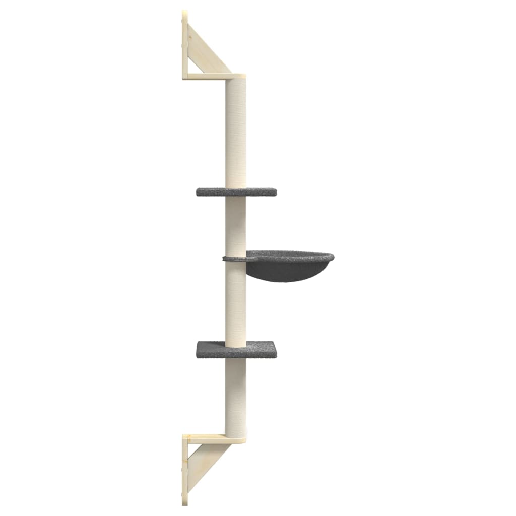 Kratzbaum mit Kratzsäule Wandmontage Creme 142,5 cm