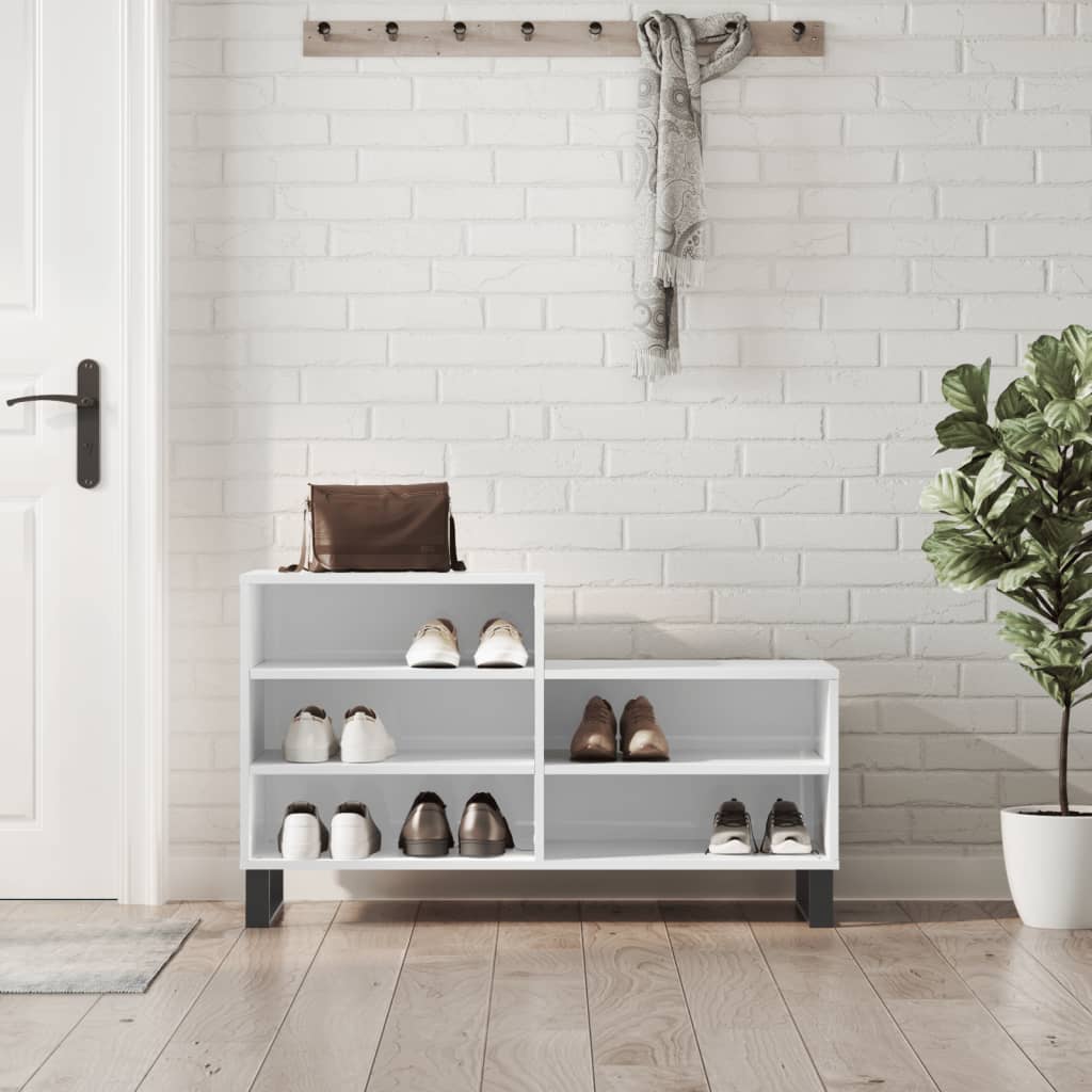 Schuhregal Weiß 102x36x60 cm Holzwerkstoff