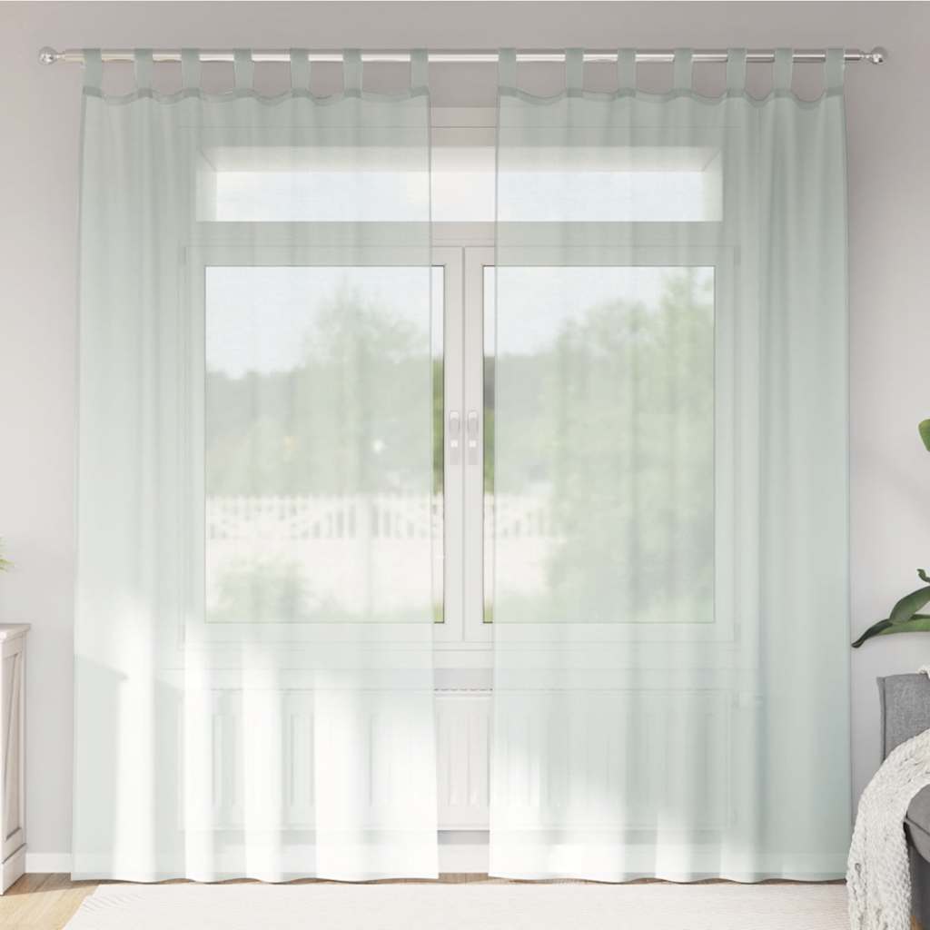 Voile Vorhänge mit Ösen 2 Stk. Apfelgrün 140x140 cm
