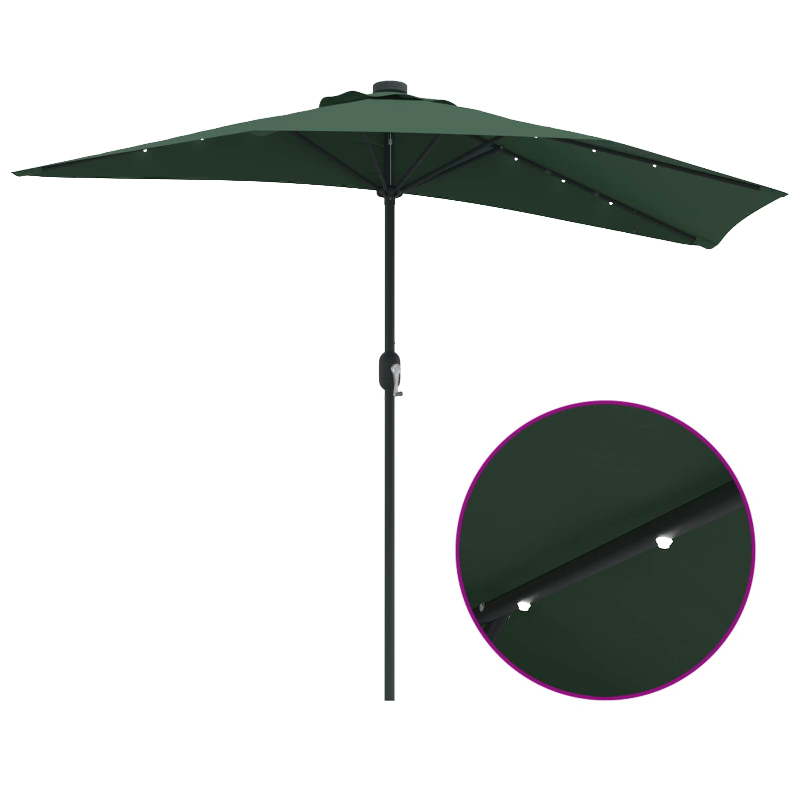 Garten-Sonnenschirm Sand 294 x 150 x 224 cm Polyester und Stahl