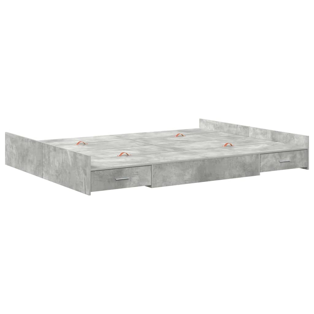 Aufbewahrungsbettgestell Weiß 200 x 200 cm Holzwerkstoff