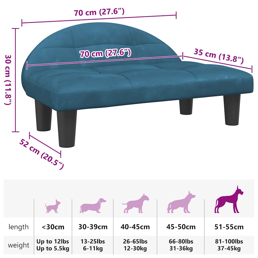 Hundebett Creme 70x52x30 cm Stoff
