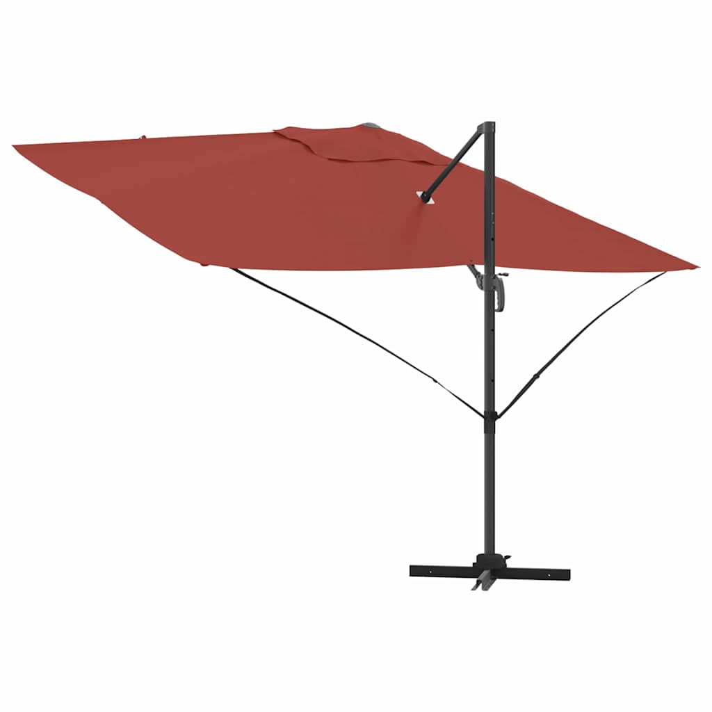 Sonnenschirm Sand 351 x 250 x 260 cm Polyester und Aluminium