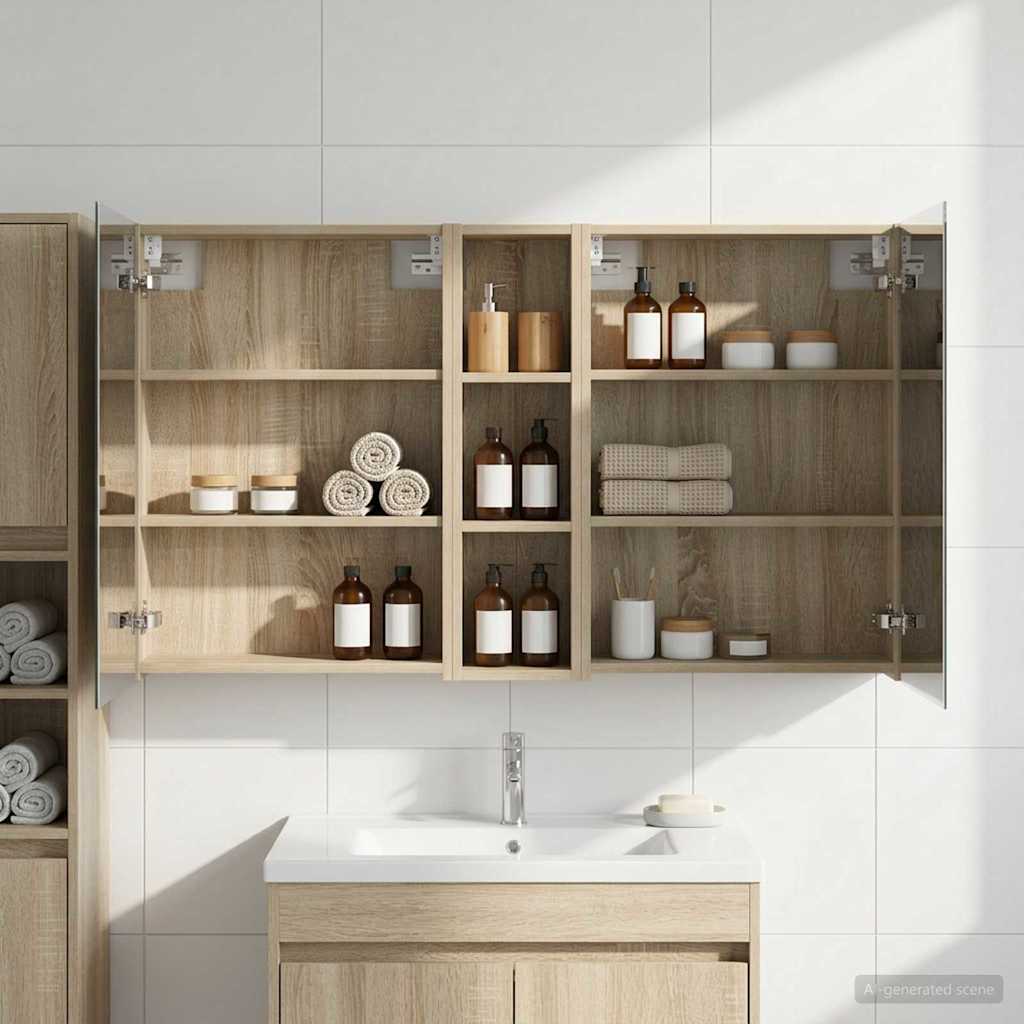 Badezimmerschrank-Set 3 pcs 80 x 10,5 x 50 cm Holzwerkstoff