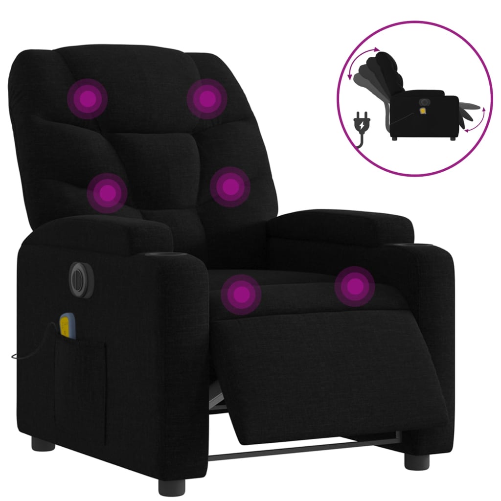 Relaxsessel Elektrisch Dunkelgrau Stoff