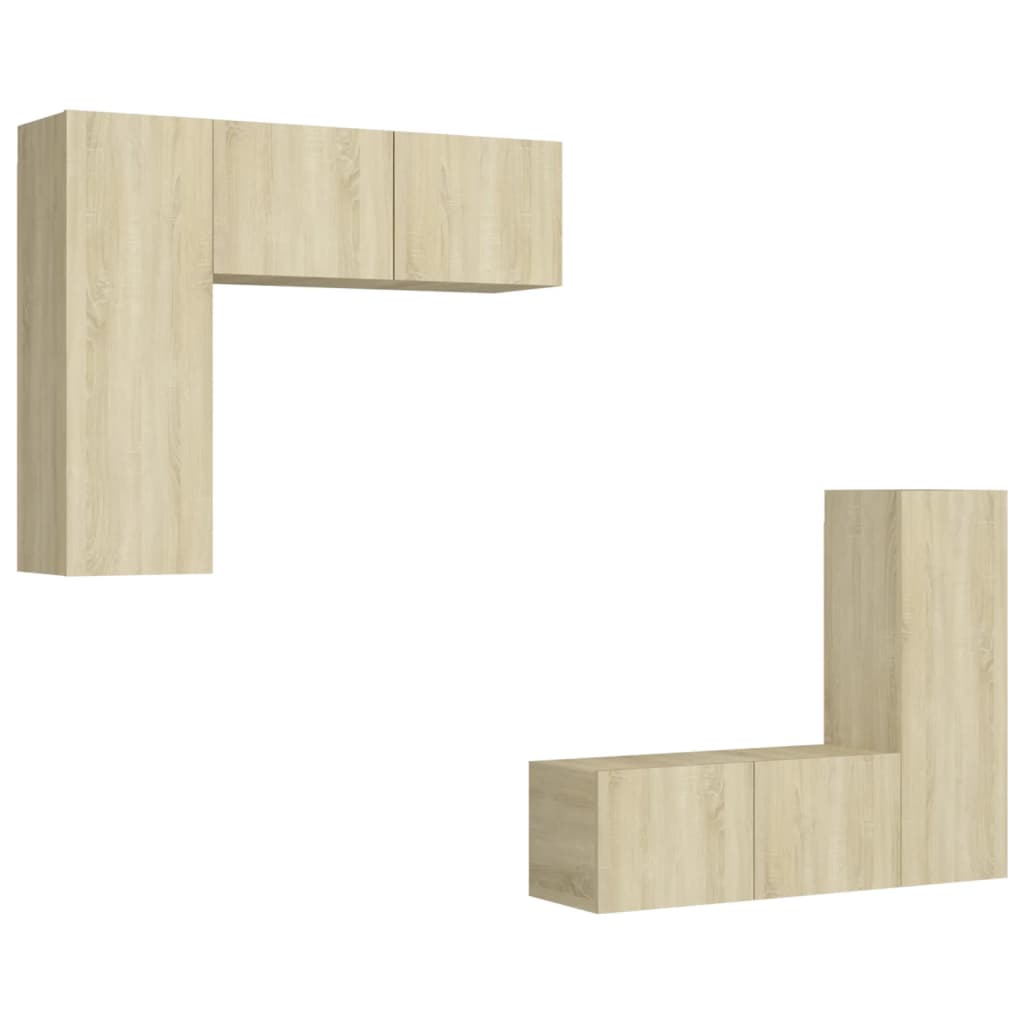 4-tlg. TV-Schrank-Set Weiß Holzwerkstoff