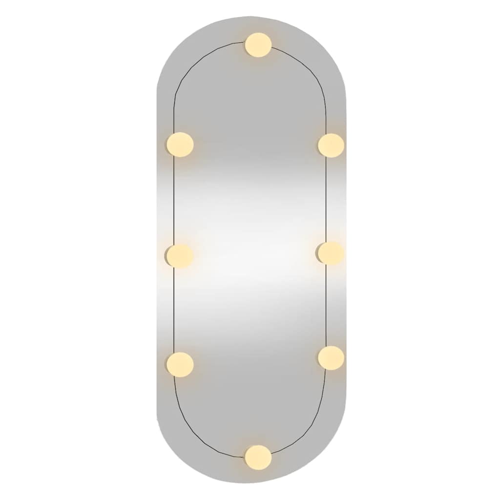 Spiegel mit LED-Leuchten 60x30 cm Glas Oval