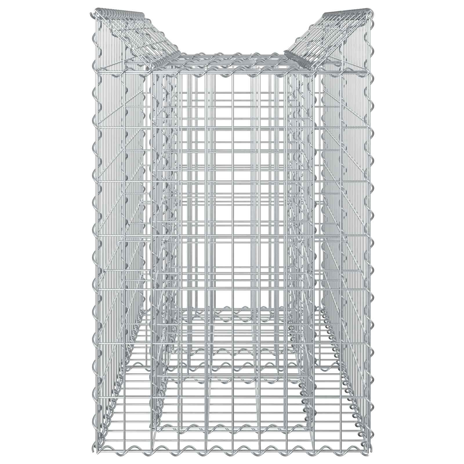 Gabionen-Hochbeet 2 pcs Silber