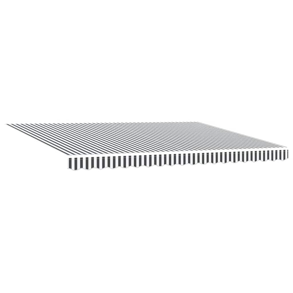 Markise Manuell Einziehbar mit LED 300x250 cm Blau und Weiß