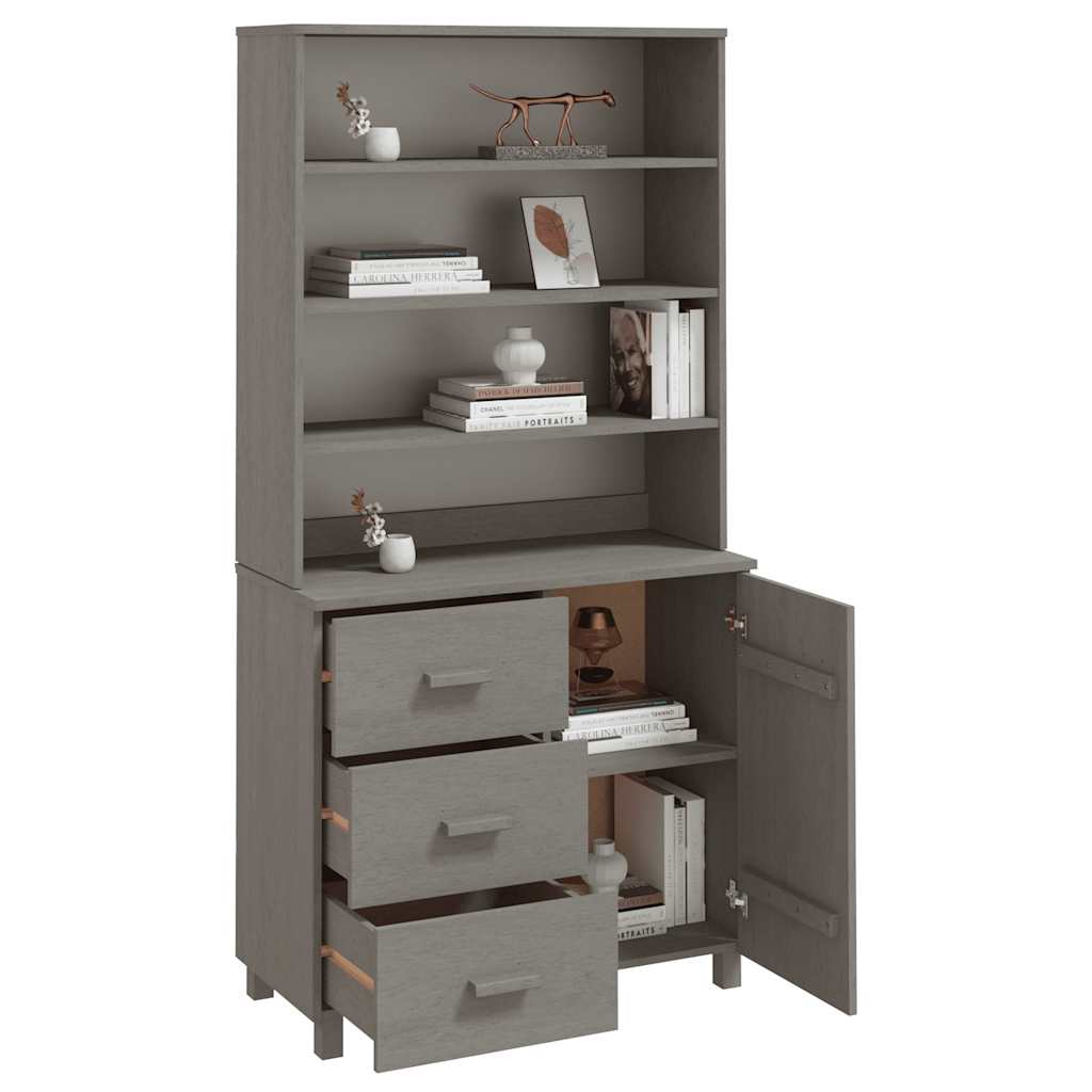 Highboard HAMAR Massivholz Kiefer Dunkelgrau