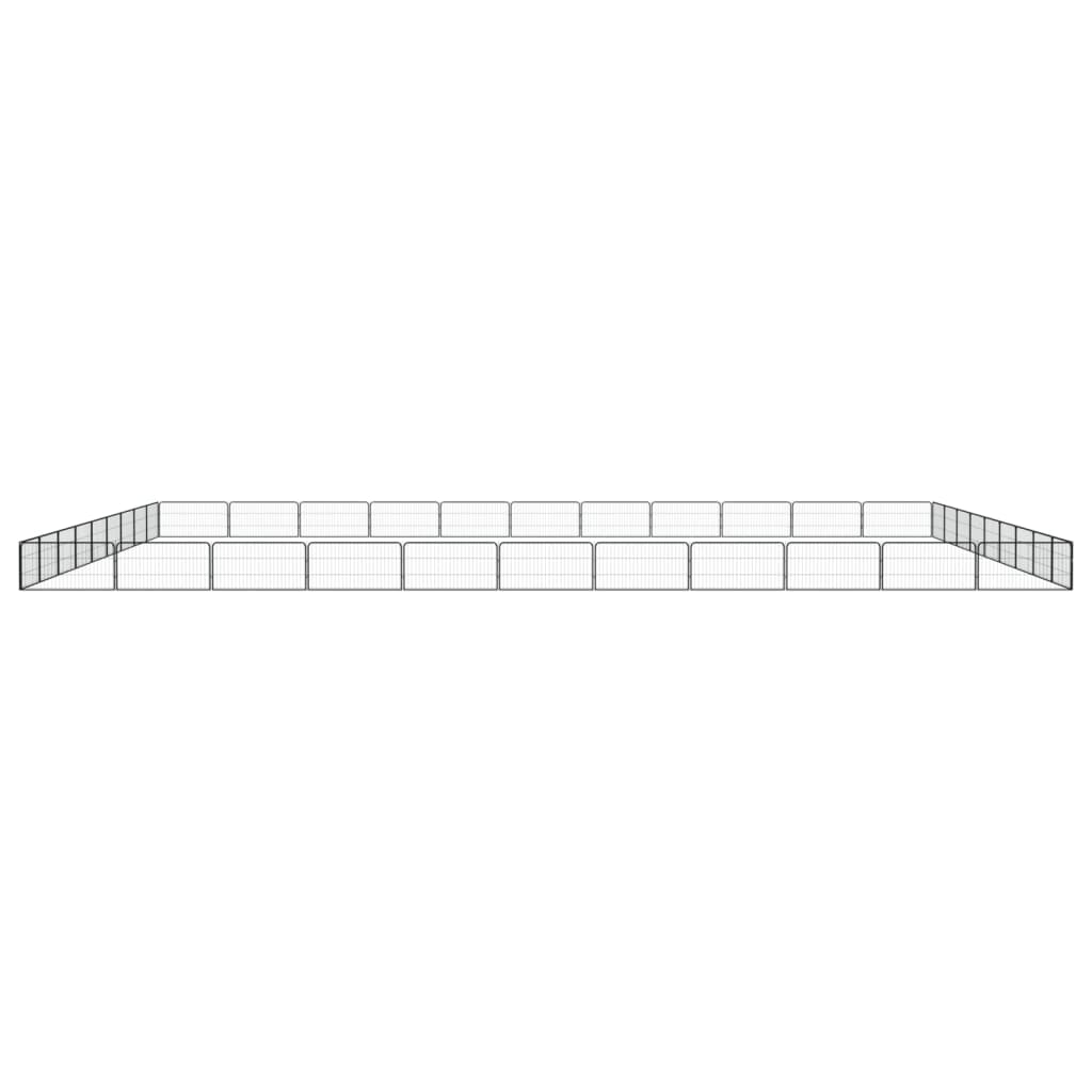 4-tlg. Hundelaufstall Schwarz 100x50cm Stahl Pulverbeschichtung