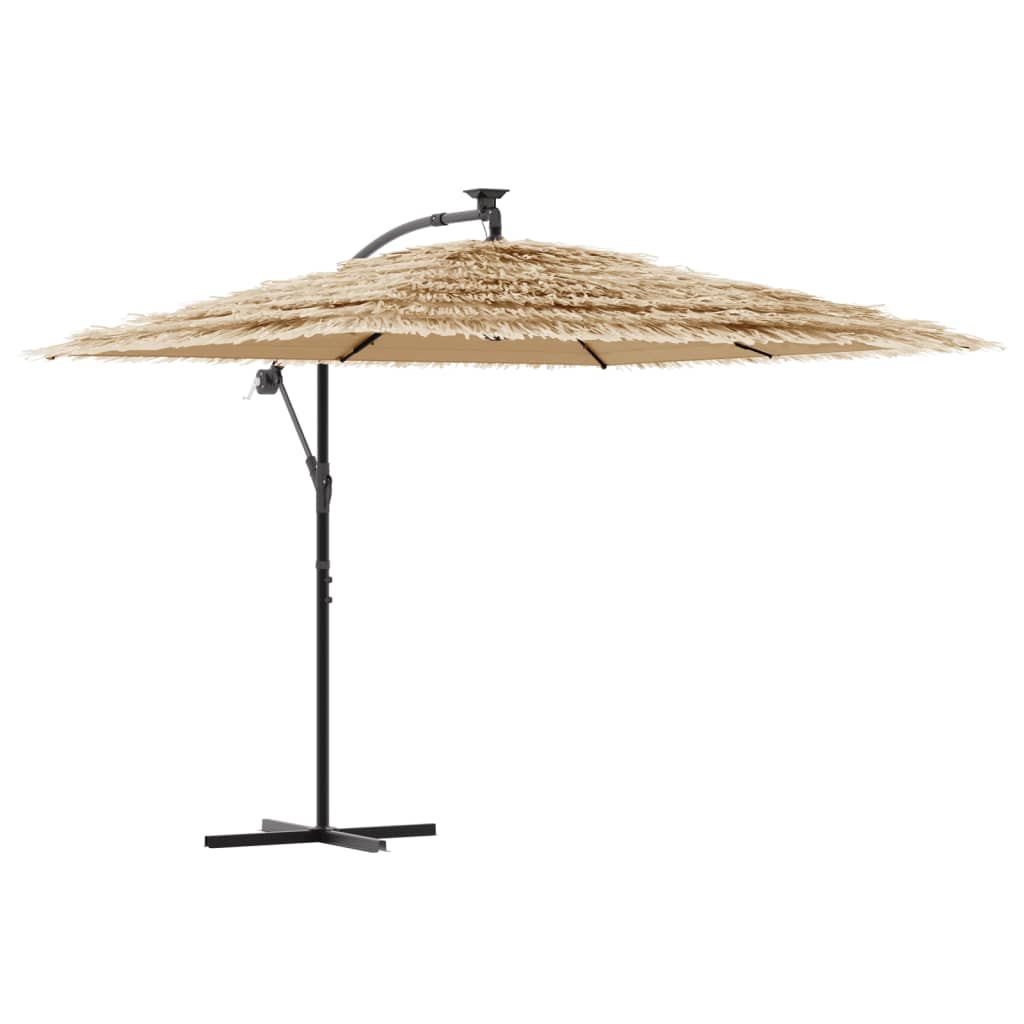 Sonnenschirm mit LED und Stahlmast Braun 246x246x230 cm