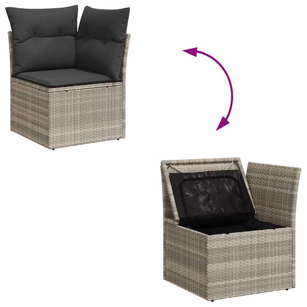 Garten Essgruppe mit Kissen 6 pcs Schwarz und Creme
