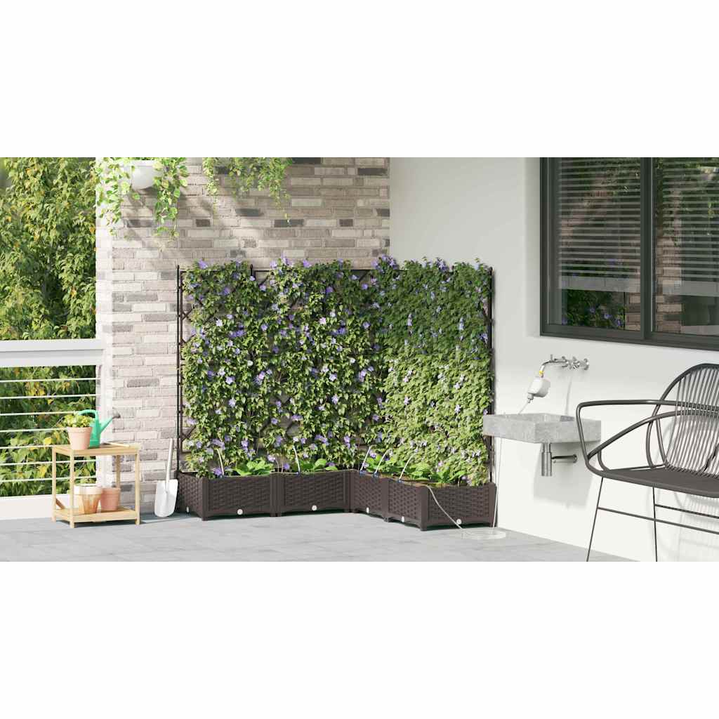 Garten-Pflanzgefäß 4 Stk. Braun 160 x 40 x 22 cm PP