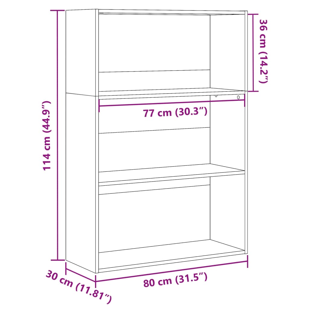 Bücherregal Weiß 80x30x189 cm Holzwerkstoff