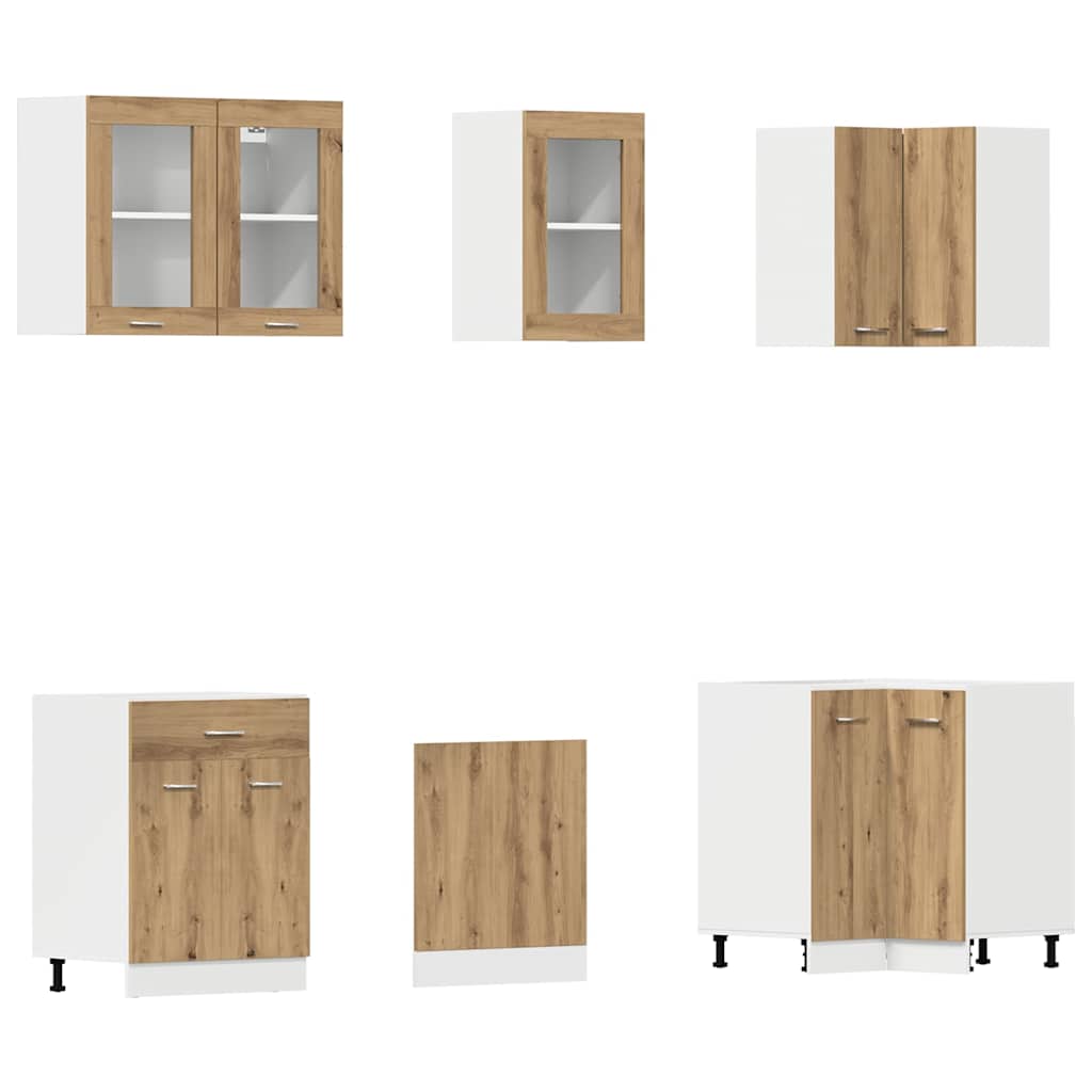 11-tlg. Küchenzeile Lyon Weiß Holzwerkstoff