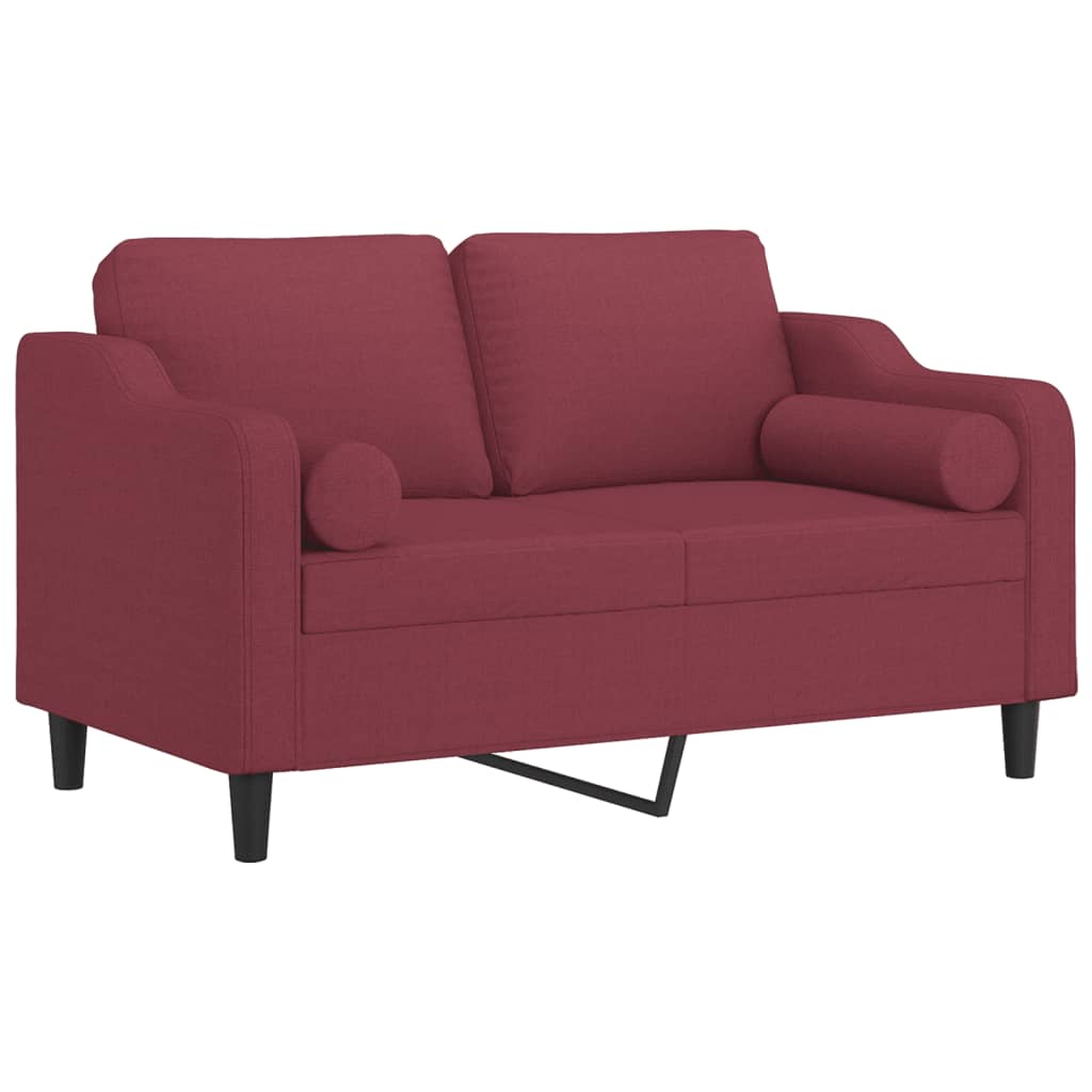 2-Sitzer-Sofa mit Zierkissen Braun 120 cm Stoff