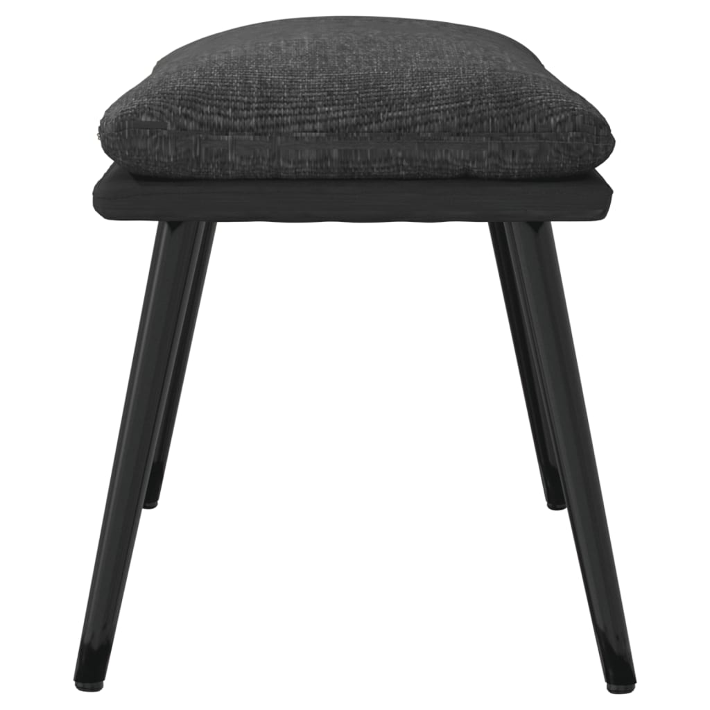 Fußhocker Hellgrau 45x29,5x35 cm Stoff und Kunstleder