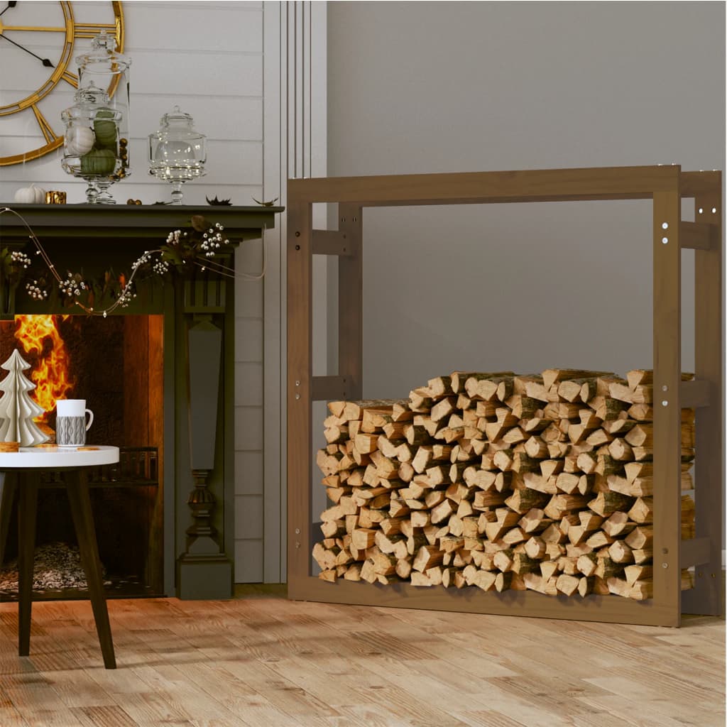 Kaminholzregal 41x25x100 cm Massivholz Kiefer