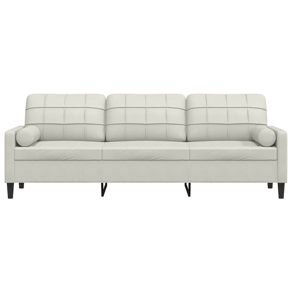 2-Sitzer-Sofa mit Zierkissen Hellgrau 120 cm Samt