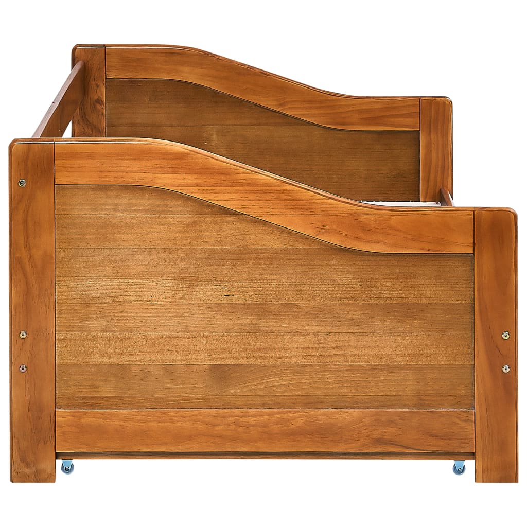 Ausziehsofa Bettgestell Weiß Kiefernholz 90×200 cm