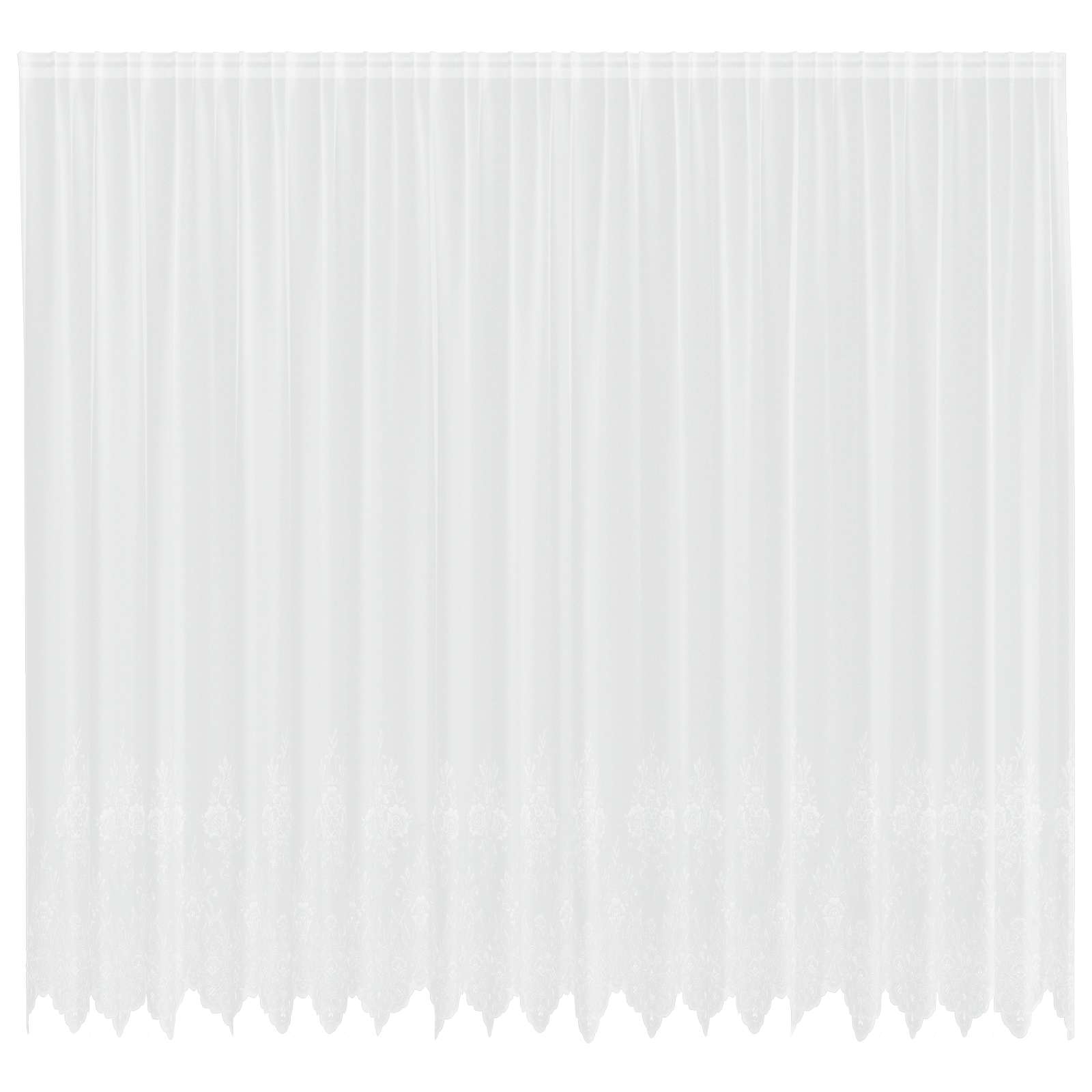 Spitzenvorhang mit Vorhängen Floral Weiß 80 x 150 cm Polyester
