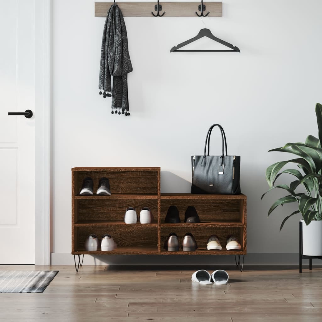 Schuhregal Weiß 102x36x60 cm Holzwerkstoff