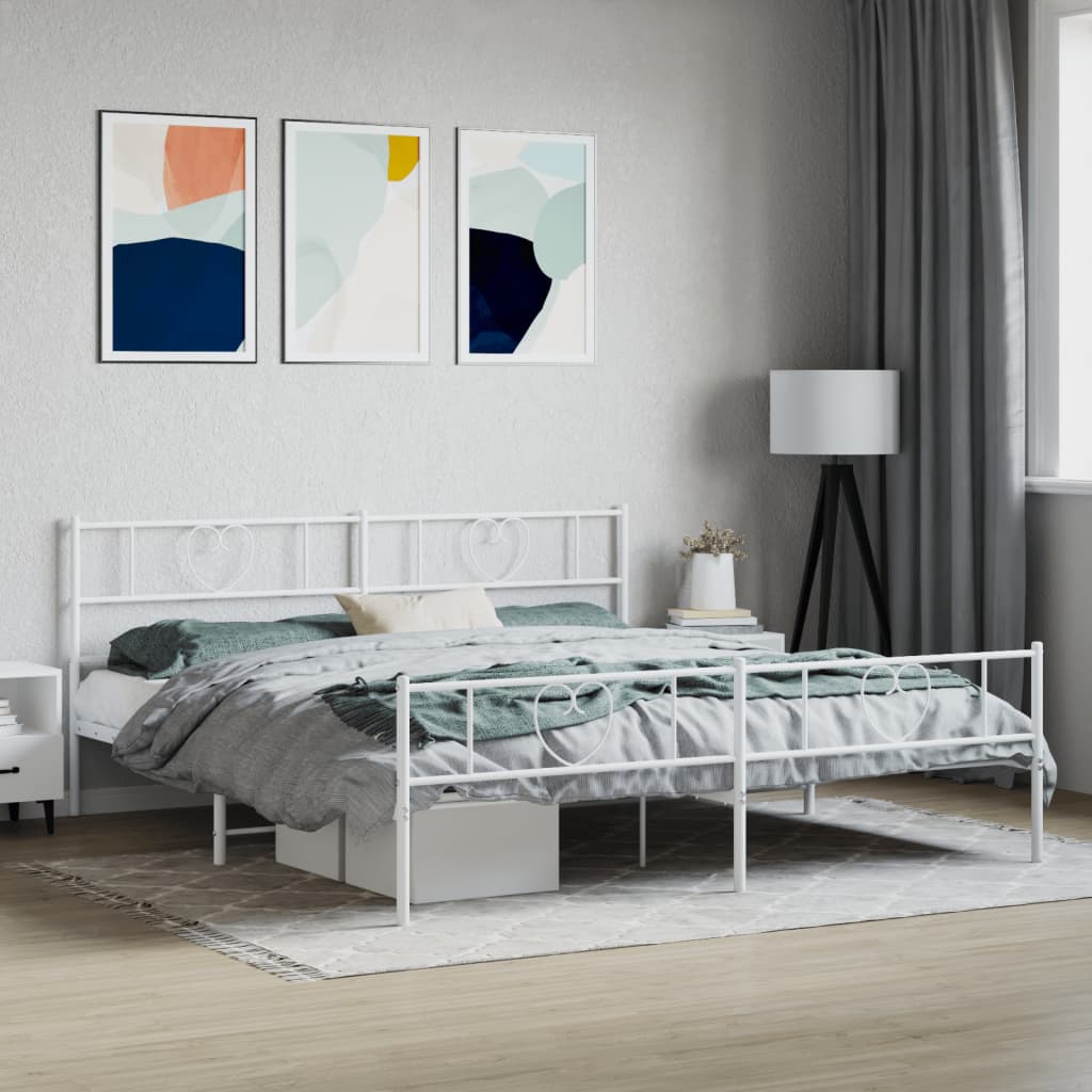 Bettgestell mit Kopfteil Metall Schwarz 100x190 cm