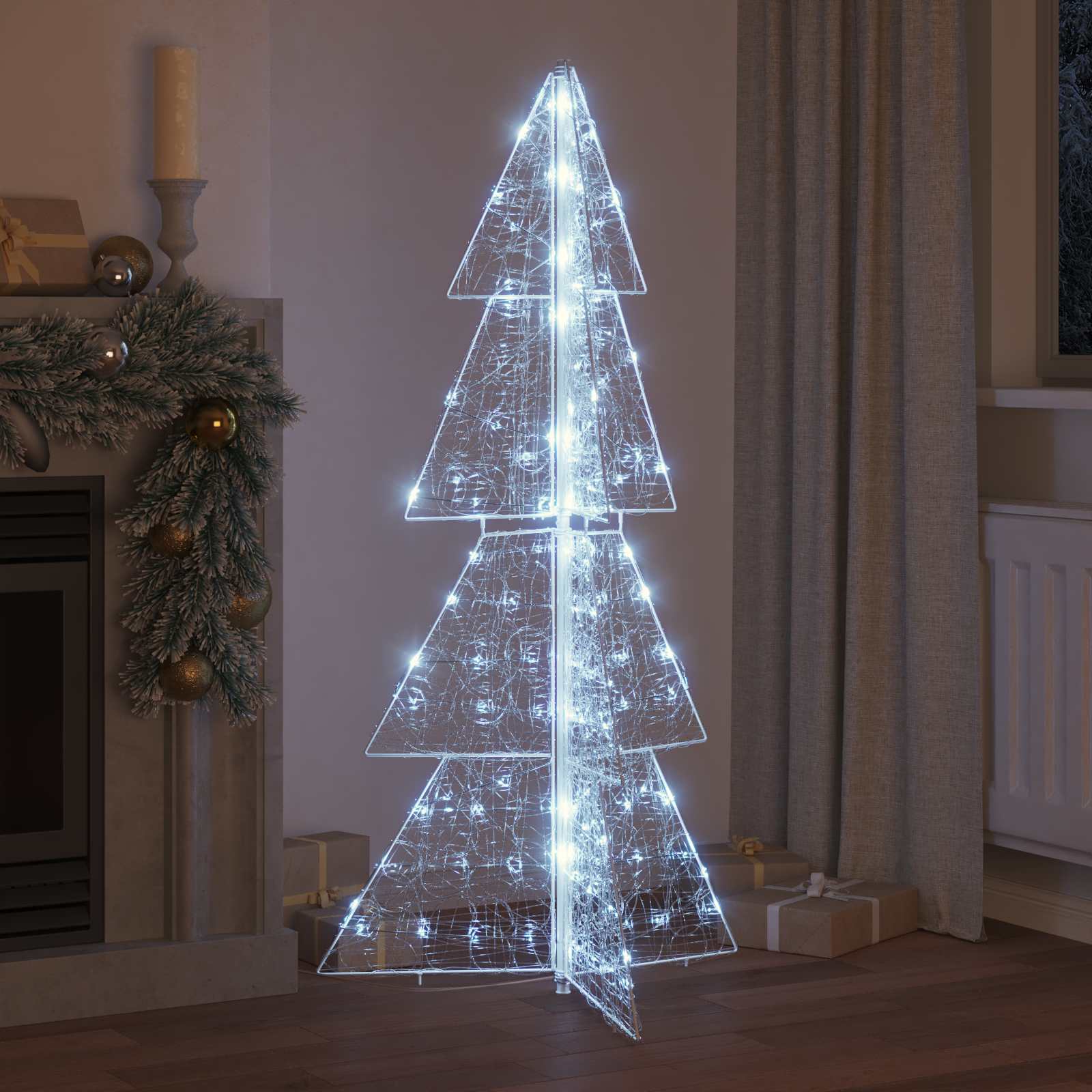Weihnachtsbaum mit 100 LEDs Warmes Weiß 120 cm Acryl