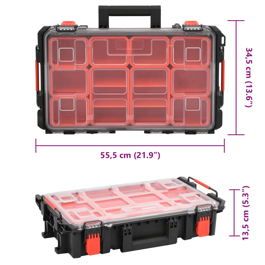 Koffer für Flugreise Tragbar Schwarz 56,5x34x16 cm PP
