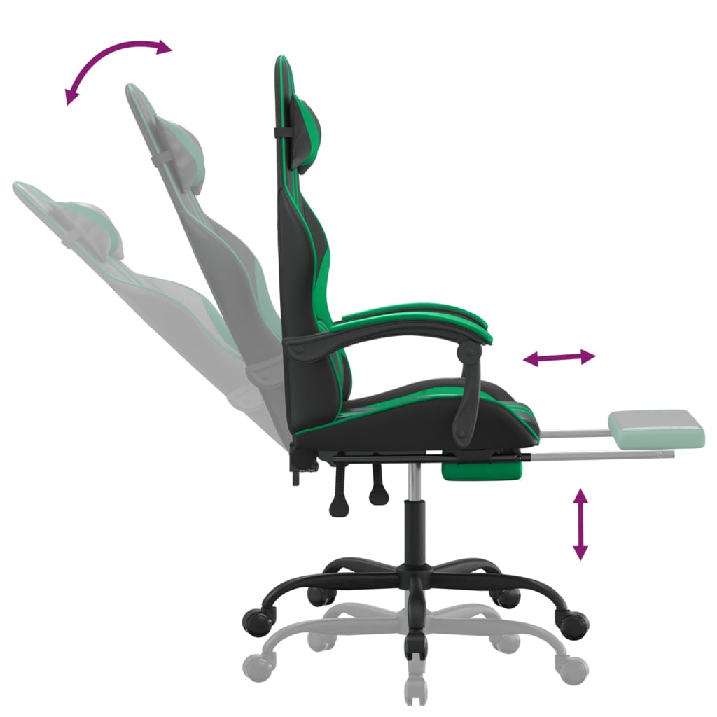 Gaming-Stuhl Drehbar Schwarz und Blau Kunstleder
