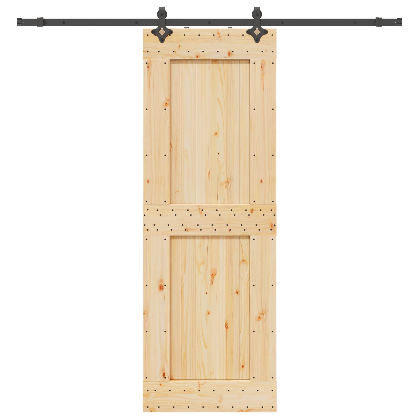 Schiebetür NARVIK Natürlich und Schwarz 70 x 210 cm (152,5 cm)