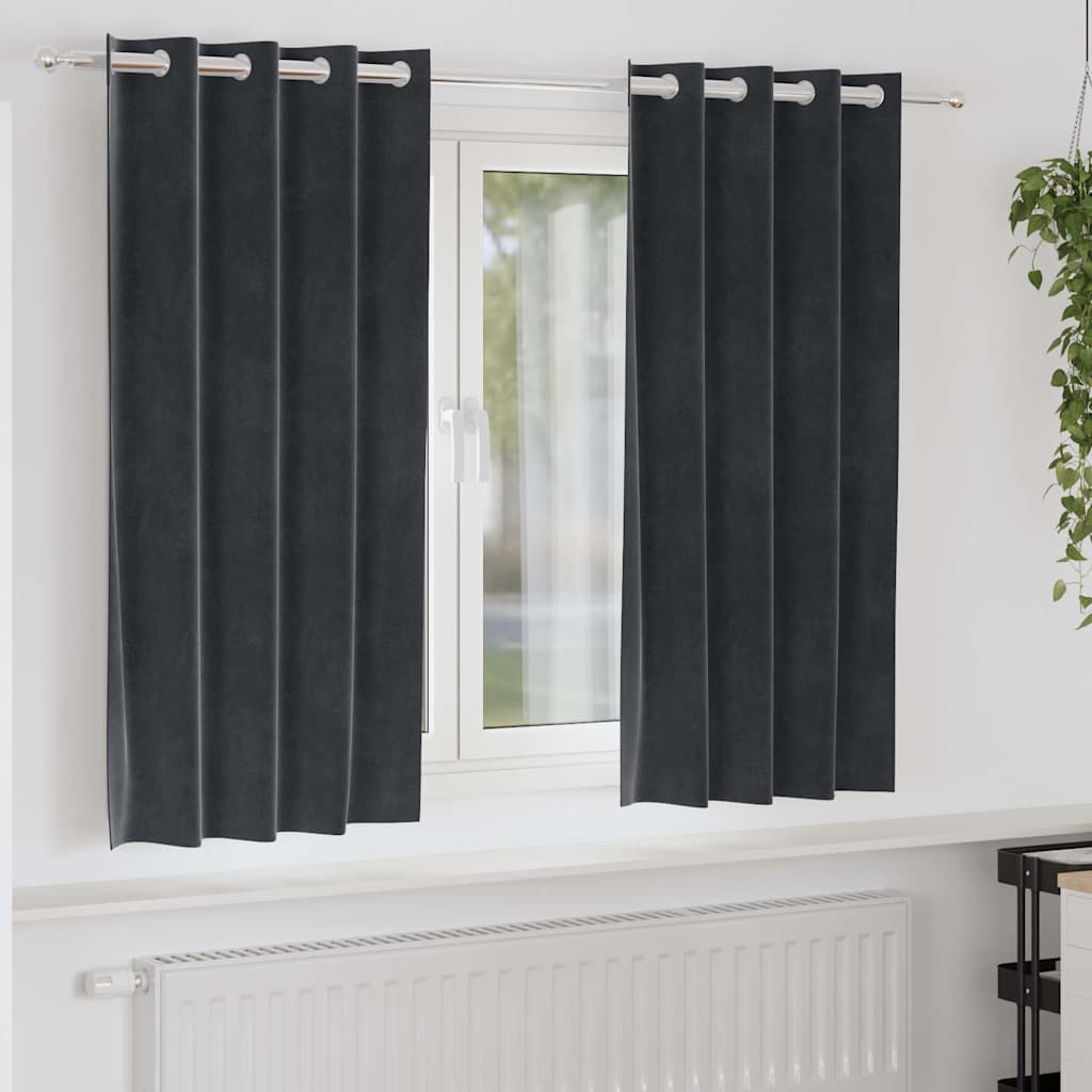 Verdunkelungsvorhänge 2 pcs Schwarz 140 x 140 cm Samt