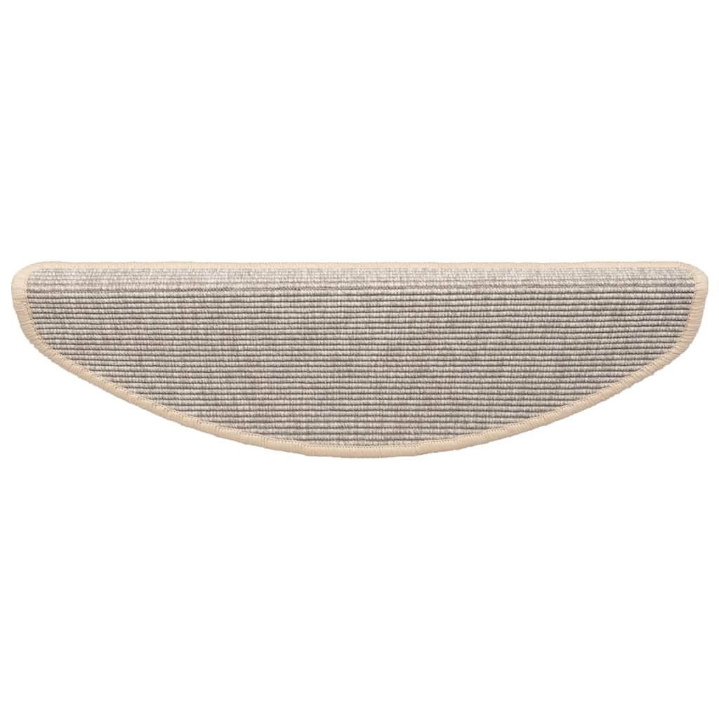 Stufenmatten 15 Stk. 56x17x3 cm Beige und Grau Halbrund