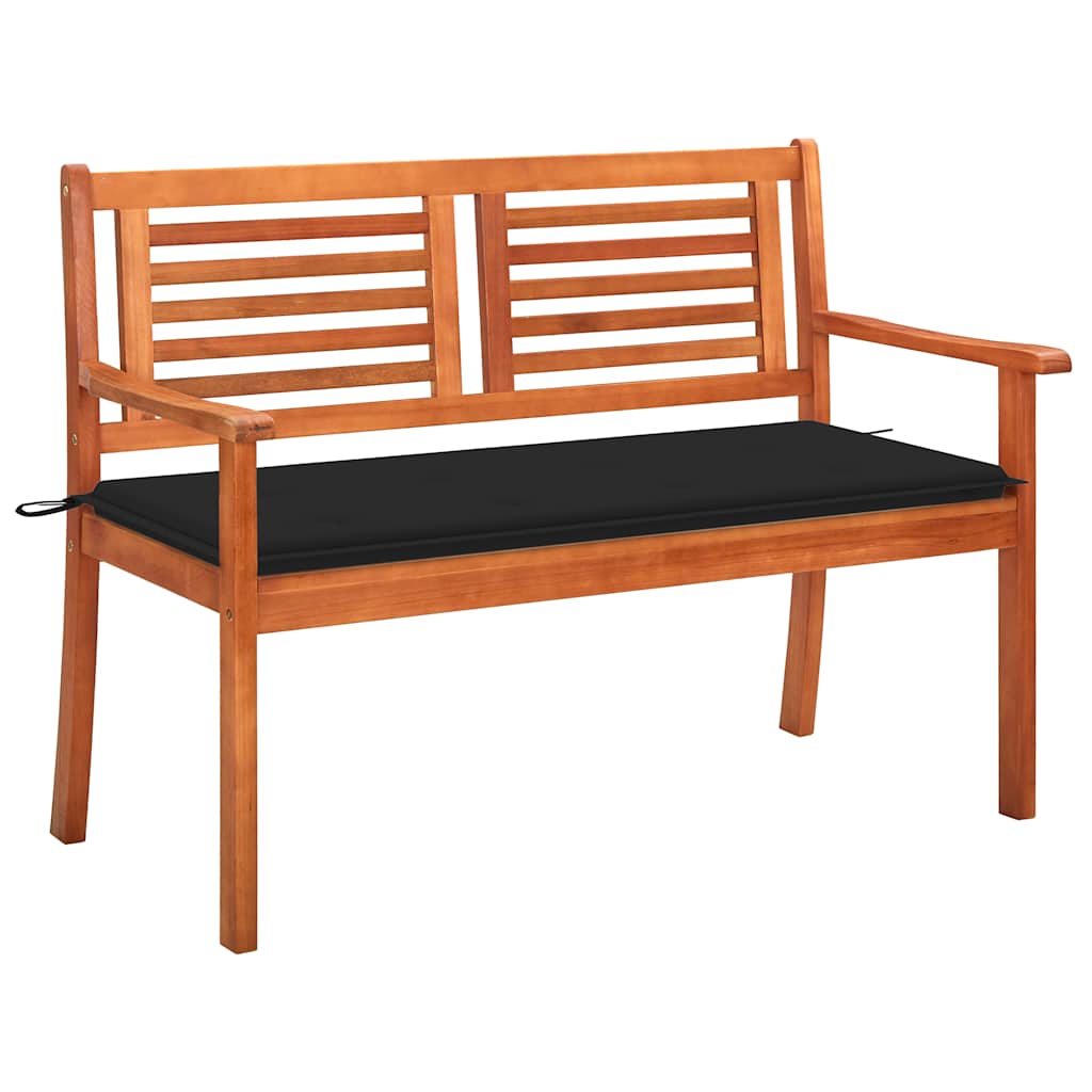 3-Sitzer-Gartenbank mit Auflage 150 cm Massivholz Eukalyptus