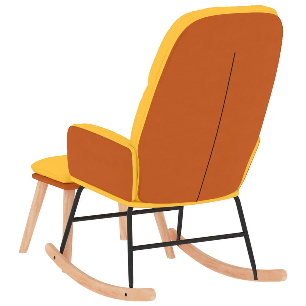Schaukelsessel mit Hocker Dunkelgrau Stoff