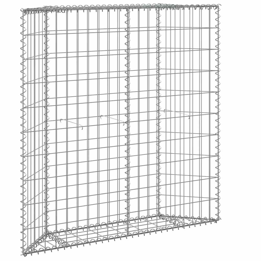 Gabionen-Hochbeet Trapezform Verzinkter Stahl 80x20x100 cm