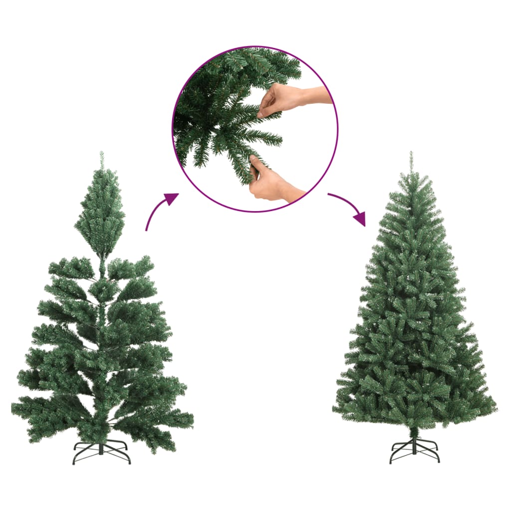 Künstlicher Weihnachtsbaum mit Dicken Zweigen Grün 150 cm PVC