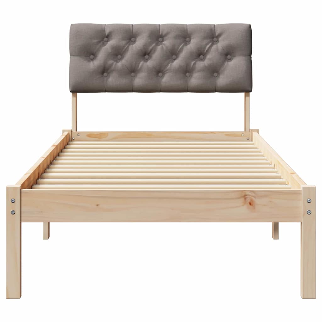 Bettgestell Braun und hellgrau 200 x 200 cm Massivholz Kiefer