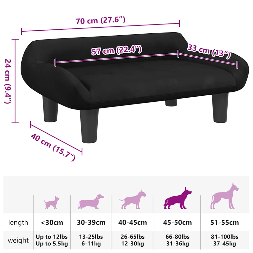 Hundebett Creme 70x40x24 cm Stoff
