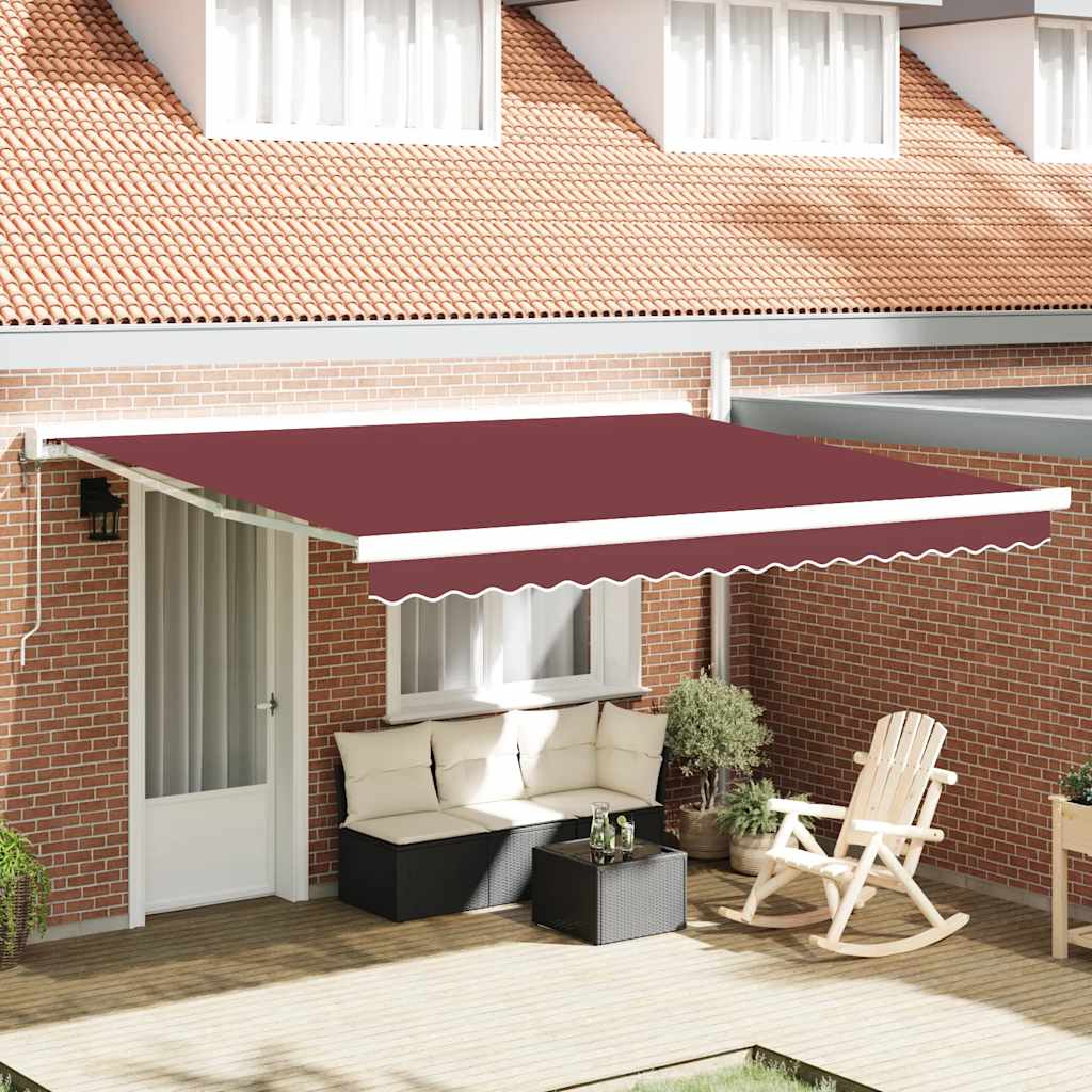 Markise Einziehbar Blau und Weiß 4x3 m Stoff und Aluminium