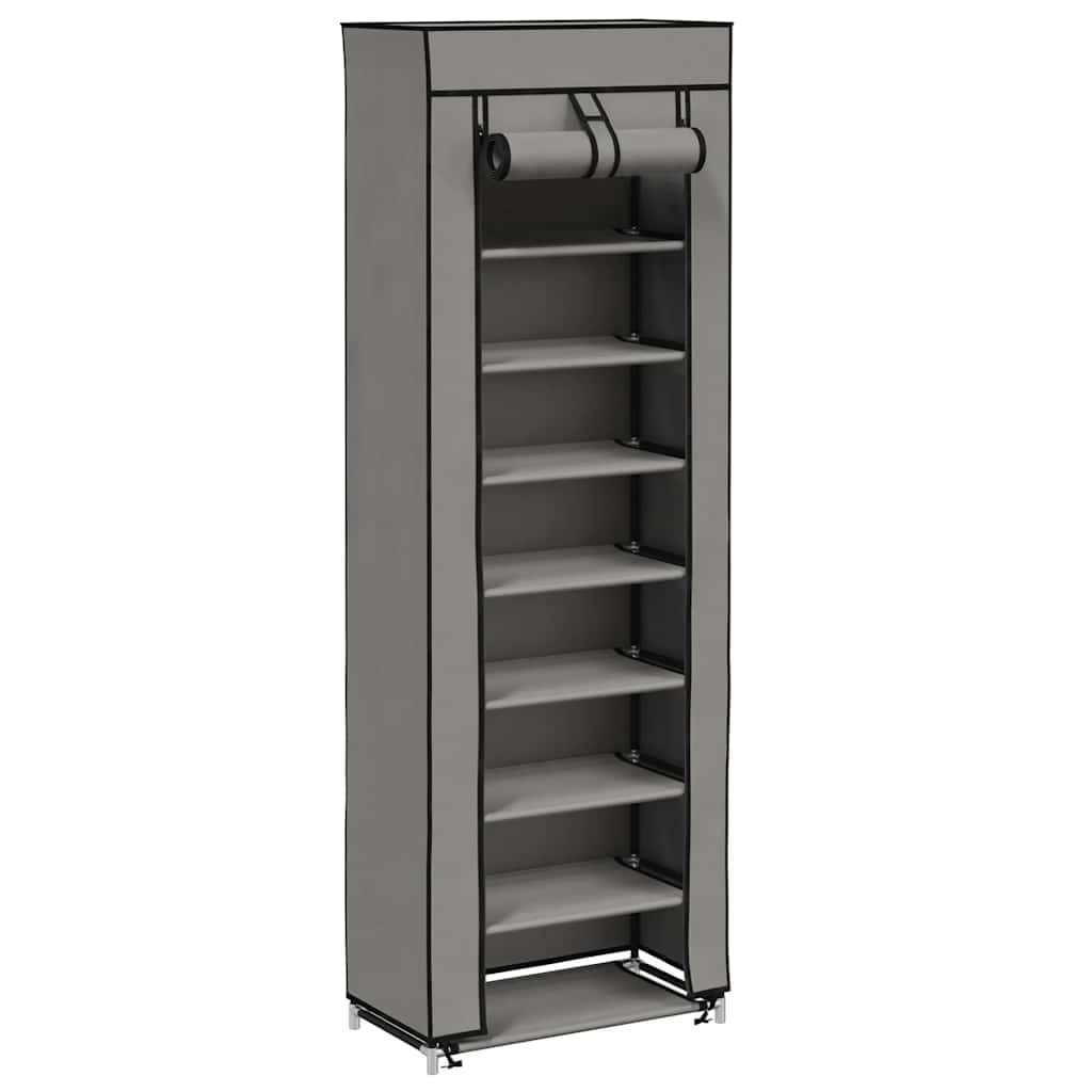 Schuhschrank mit Abdeckung Cremeweiß 57 x 29 x 162 cm Stoff