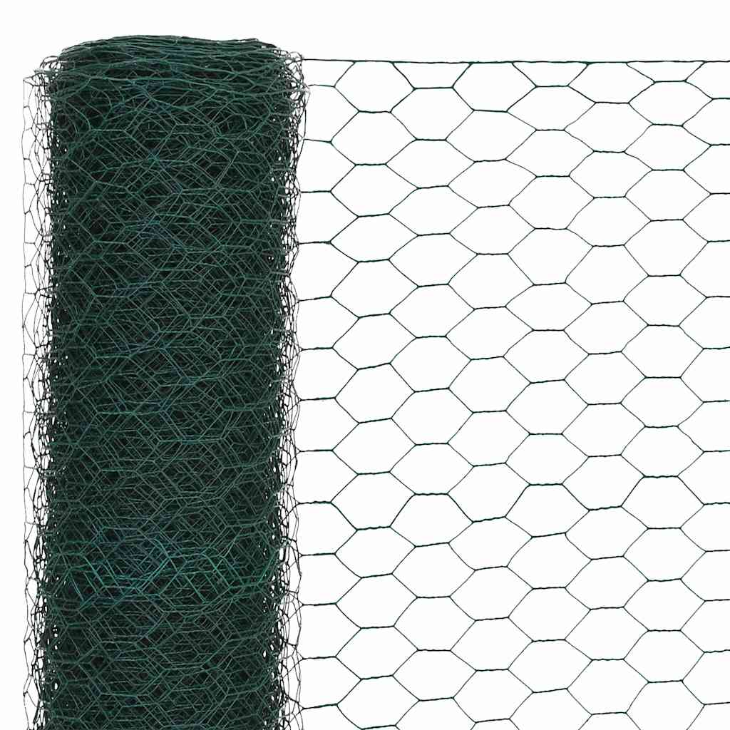 Maschendrahtzaun Verzinkter Stahl Hexagon 1×25 m Silbern