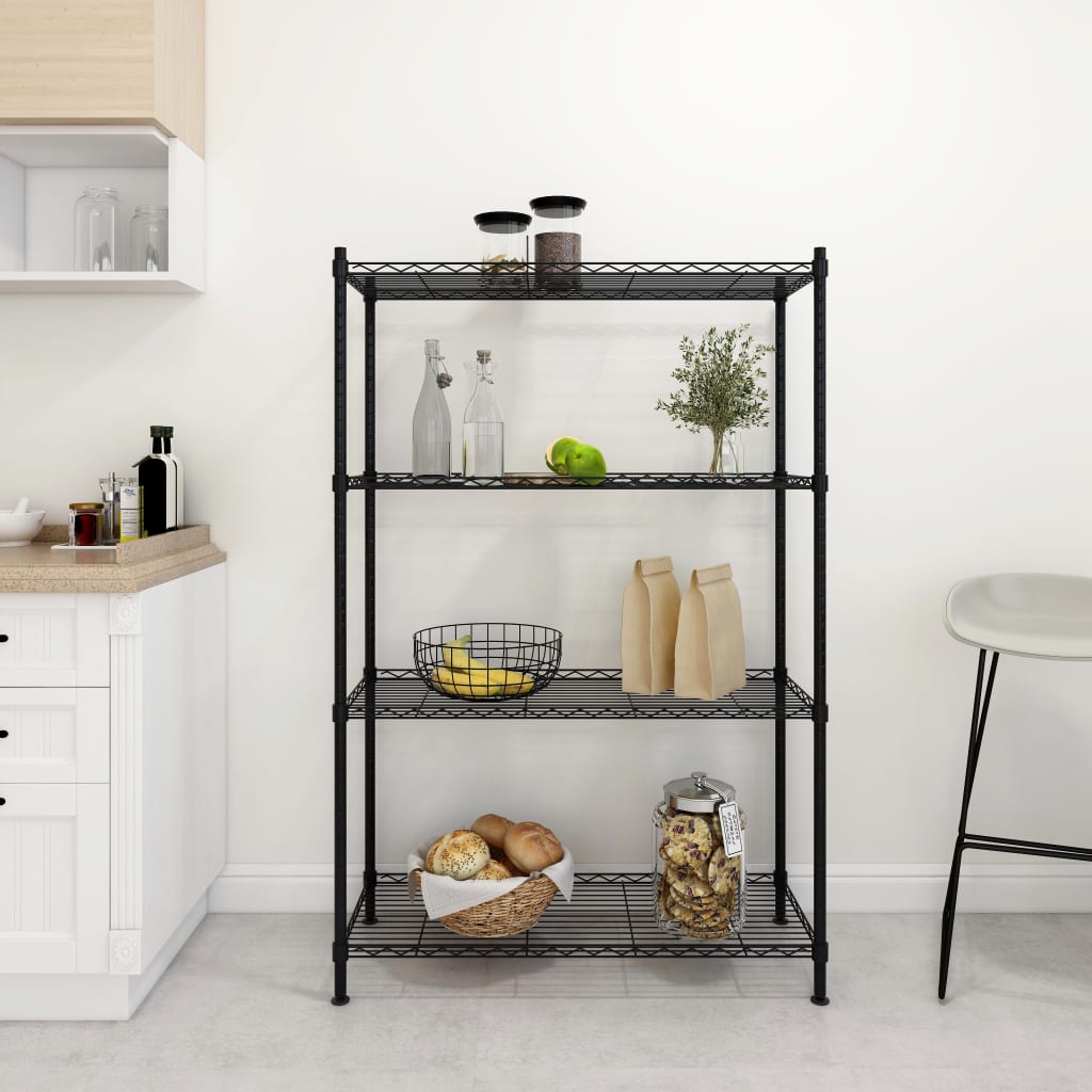 Lagerregal mit 3 Böden 60x35x76 cm Schwarz 150 kg