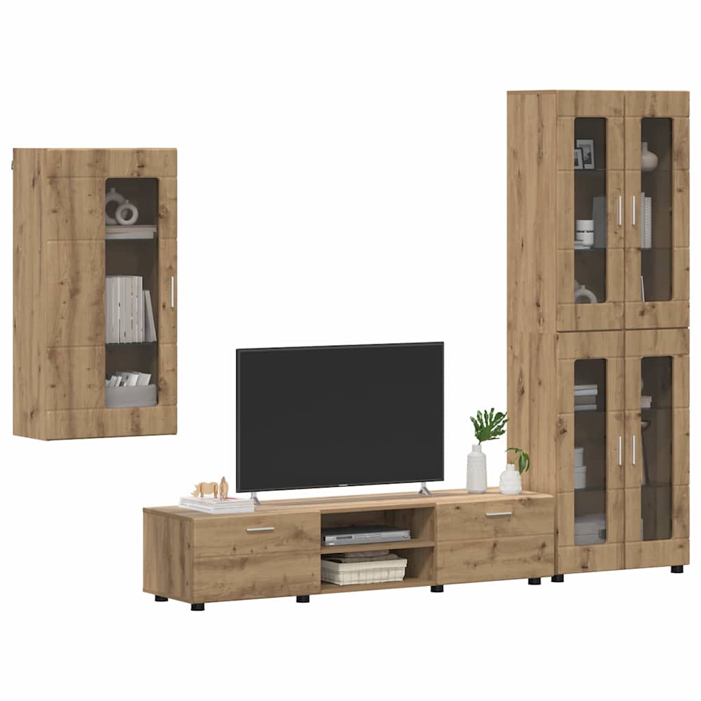 Highboard mit Regal FLORIN Weiß 60 x 35 x 182 cm Holzwerkstoff
