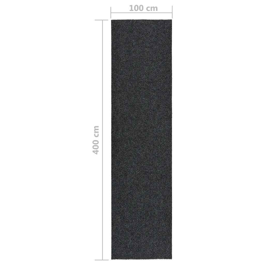 Teppichläufer Grau 80 x 150 cm Stoff