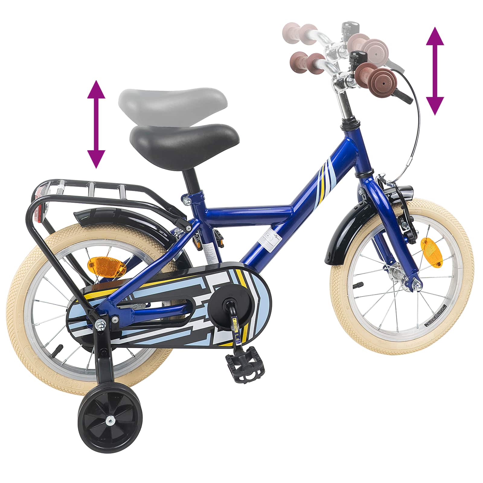 Kinderfahrrad 12 Zoll für 2-4 Jahre alt Schwarz