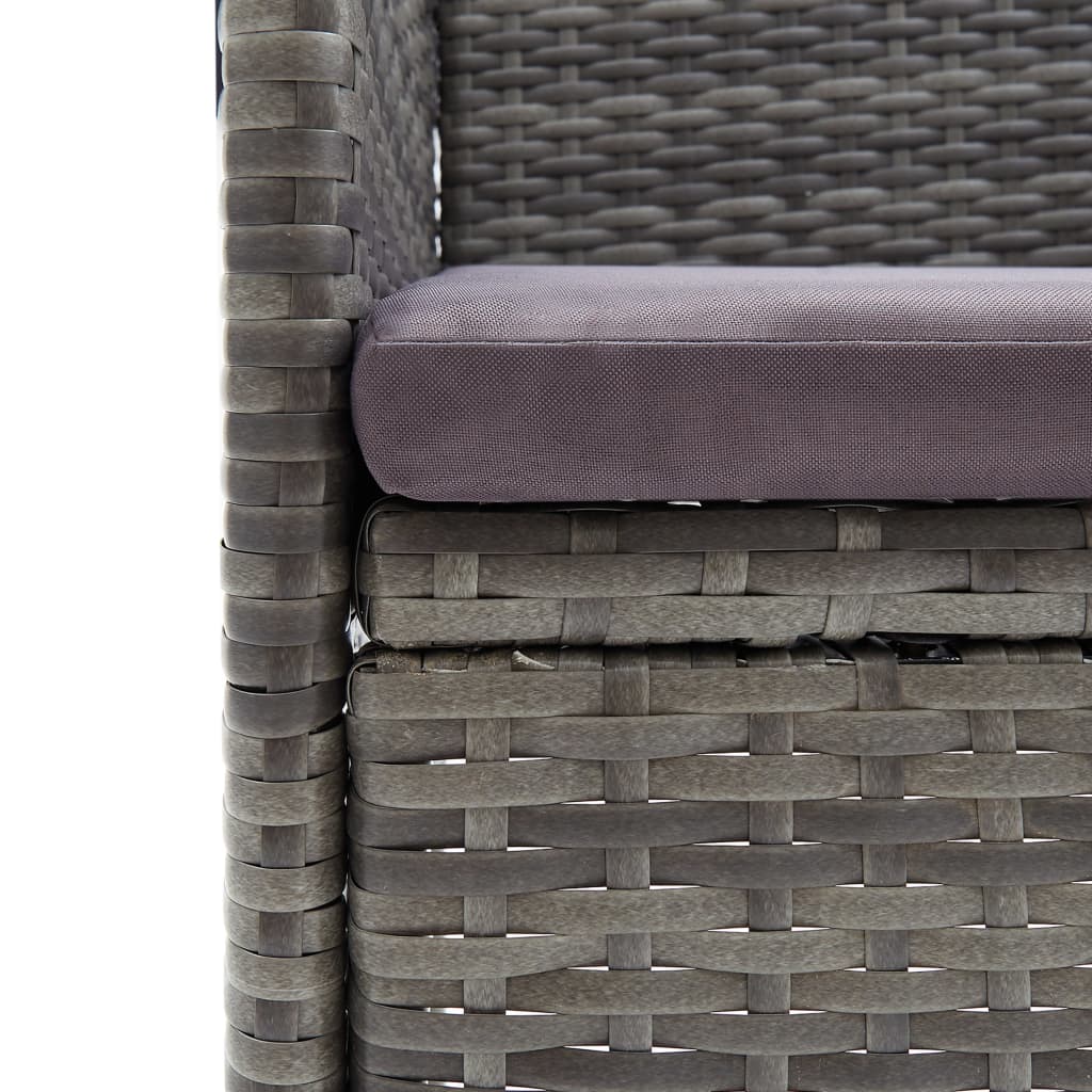 Garten-Essstühle 4 Stk. Poly Rattan Schwarz
